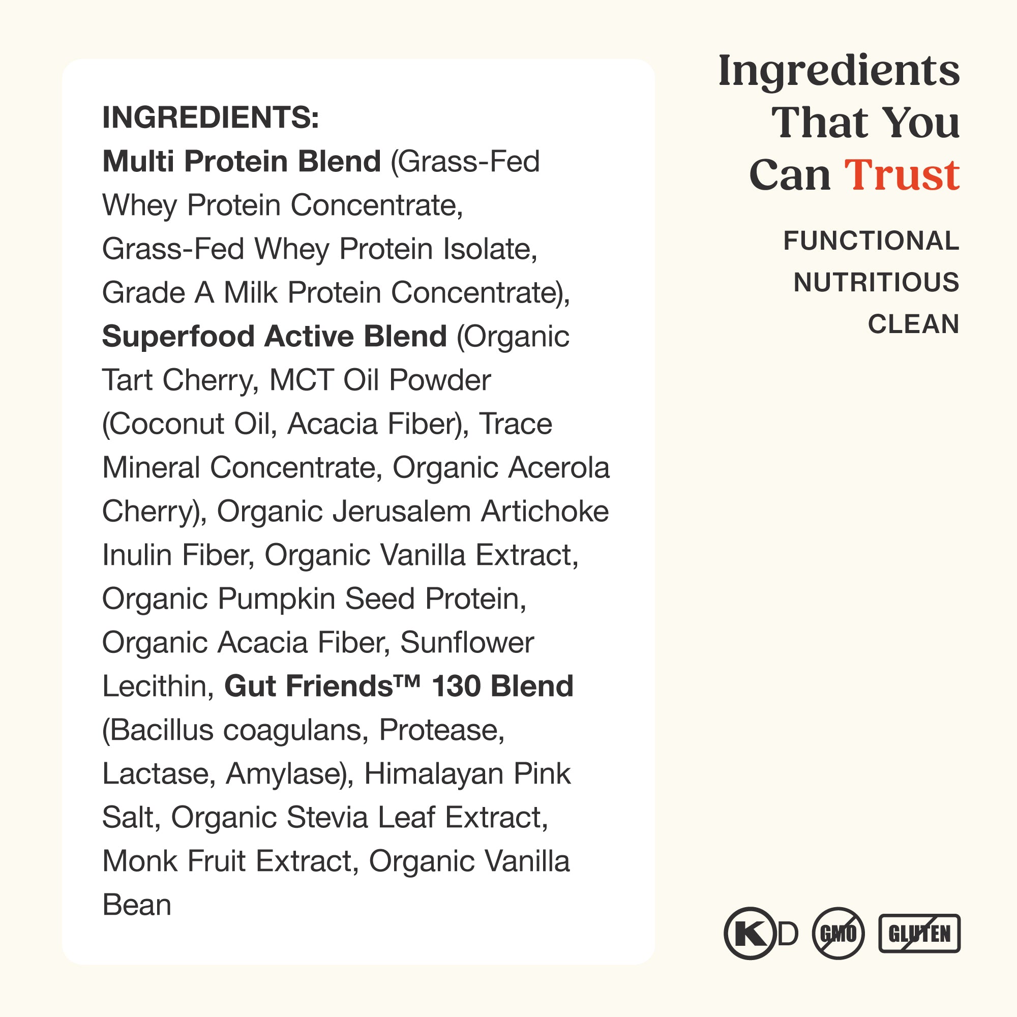 Whey Protein + Superfoods : Vanilla Bean